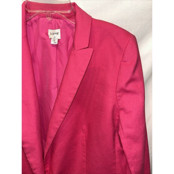 J. CREW RE-IMAGINED COLLECTION Blazer Linen Blend 1 Button Women’s 8 Pink - Picture 3 of 16